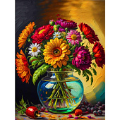 Алмазная мозаика Радужный букет 30х40 см полное заполнение Рыжий кот АЛМ-0032 1